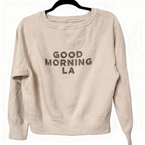Nili Lotan Good Morning LA Graphic Crewneck Cotton Sweatshirt NWOT XS